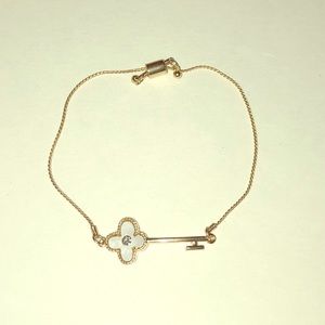 Fashion Leader Gold Tone Key Bracelet Adjustable